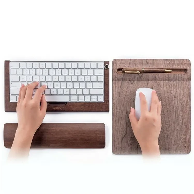 Almohadillas para la muñeca Almohadillas para teclado Almohadillas de madera para las manos Almohadillas para la muñeca para teclado y ratón Soporte para una mano