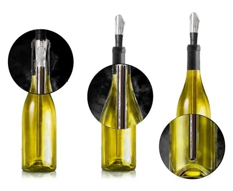 Nuevo enfriador de vino de acero inoxidable para enfriar vino tinto y hacer paletas de congelación rápida