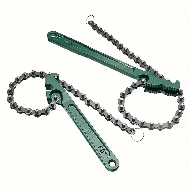 Llave de cadena de alta resistencia, llave ajustable, mango ergonómico, cuerpo de acero, para extracción de accesorios de tuberías de filtro de aceite, herramienta de mantenimiento de automóviles.
