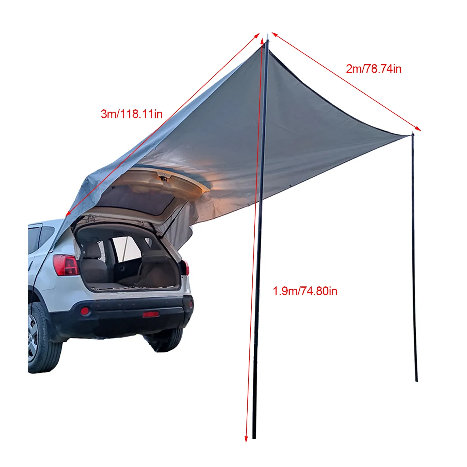 Toldo para maletero de coche, lateral, para camping, tienda de campaña
