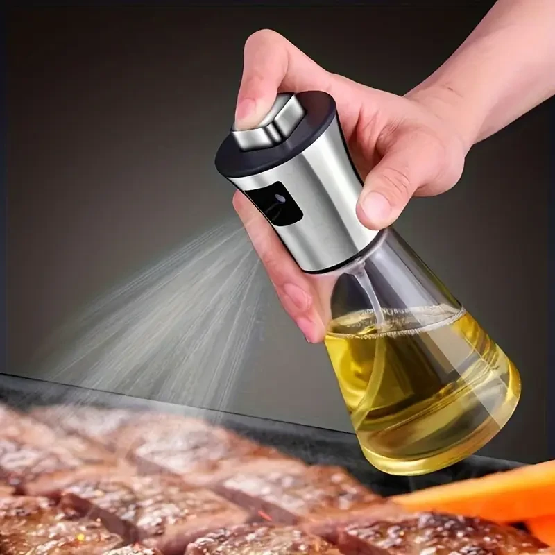 Pulverizador de aceite de oliva de vidrio y acero inoxidable de gran capacidad