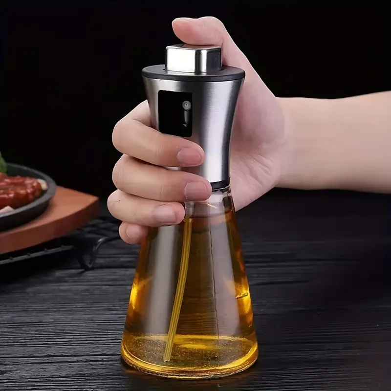 Pulverizador de aceite de oliva de vidrio y acero inoxidable de gran capacidad