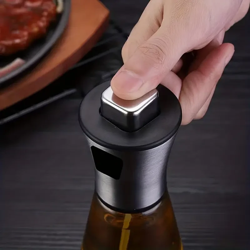 Pulverizador de aceite de oliva de vidrio y acero inoxidable de gran capacidad