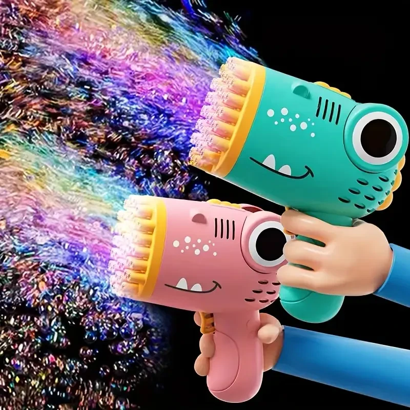 Soplador de burbujas automático con temática de dinosaurios