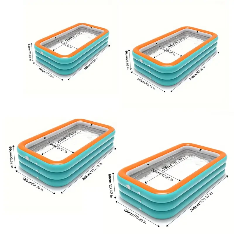 Piscina inflable extragrande de PVC de 3 capas de grosor para adultos