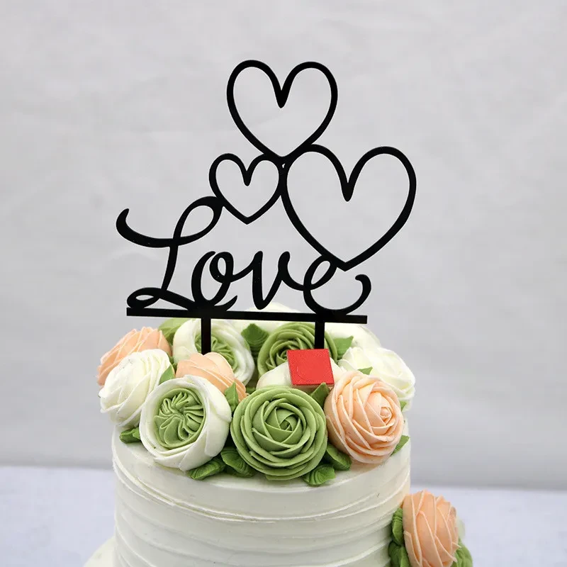 Inserto acrílico para pastel de fiesta de bodas LOVE