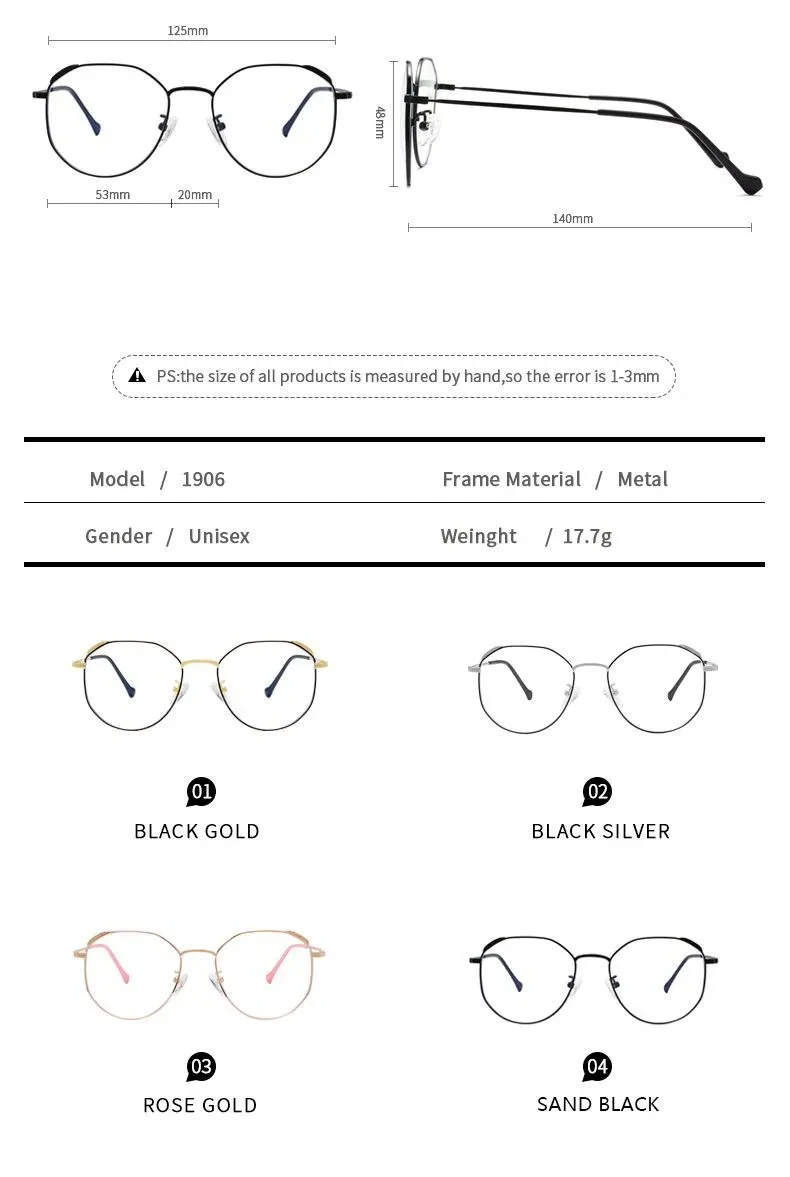 Gafas metálicas anti-luz azul