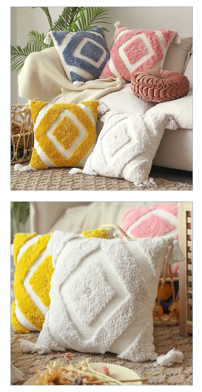 Almohada nórdica estilo bohemio marroquí