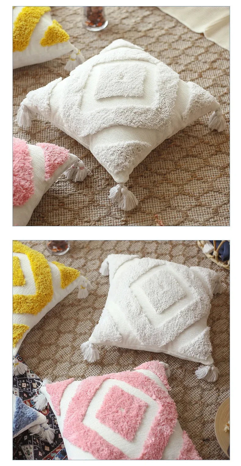 Almohada nórdica estilo bohemio marroquí