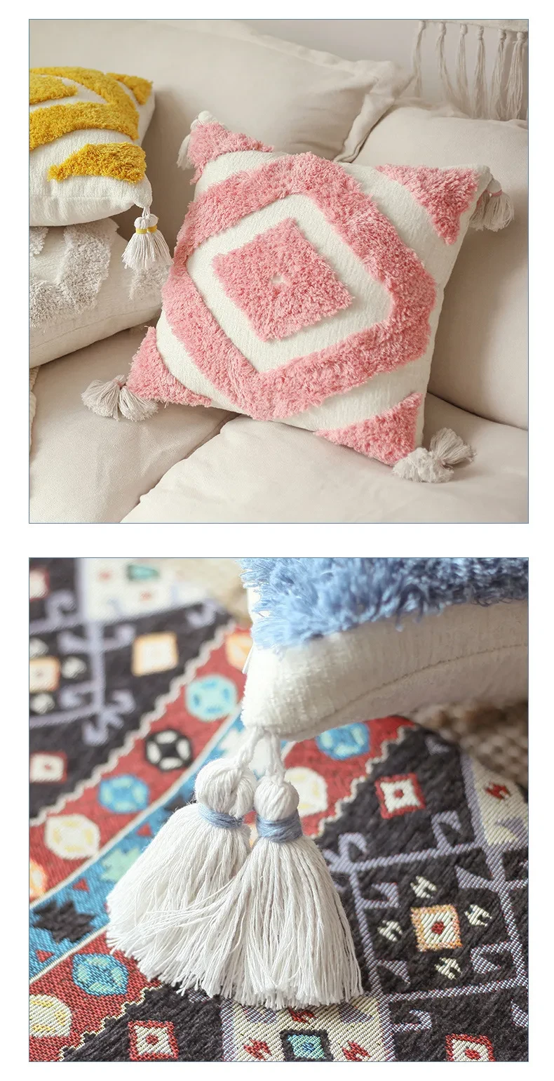 Almohada nórdica estilo bohemio marroquí
