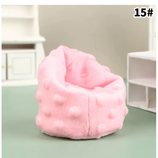 1 sofá en miniatura para casa de muñecas, escala 1:12, sofá tipo puf, muebles para el hogar, modelo de decoración, juguete, accesorios para casa de muñecas.