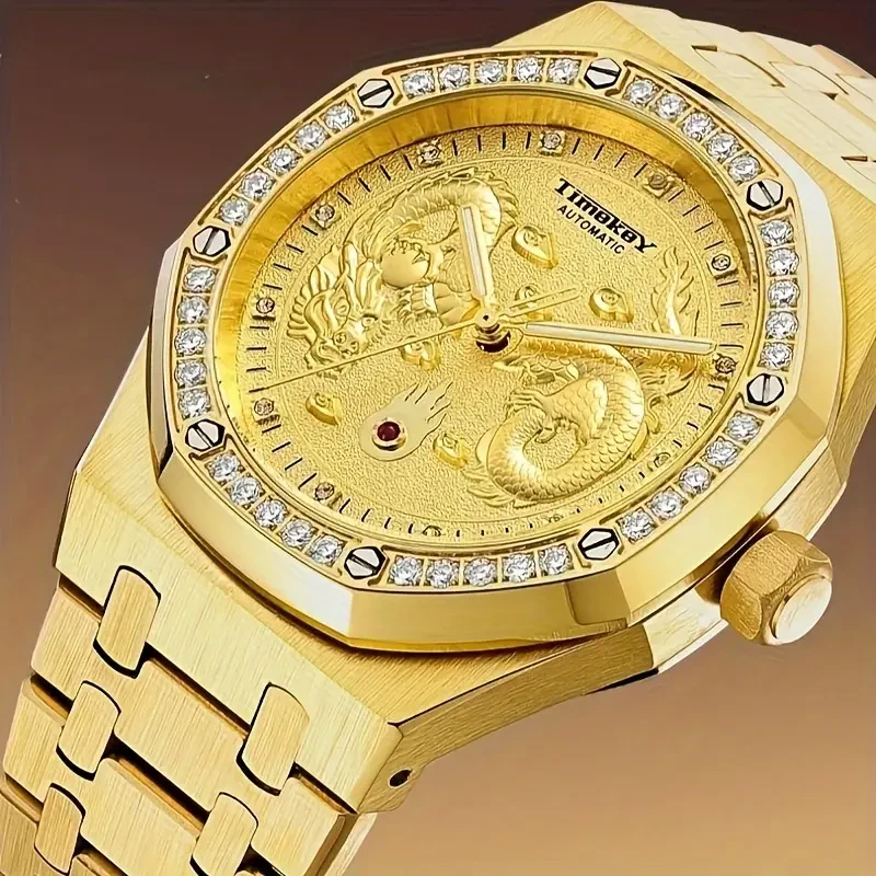 Reloj mecánico automático de acero inoxidable de lujo Timekey