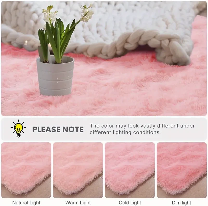 Alfombra rosa ultrasuave y esponjosa de 600 g/m², relleno de esponja 35D, ignífuga, reverso no tejido, lavable a máquina. Perfecta para decorar salas de estar y dormitorios. Esponjosa, color melocotón, antideslizante.