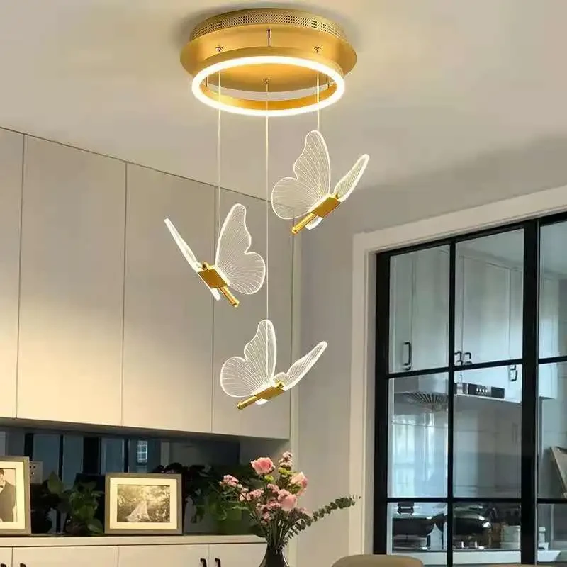 Lámpara de noche, comedor, sala de estar, lámpara de mesa con forma de mariposa