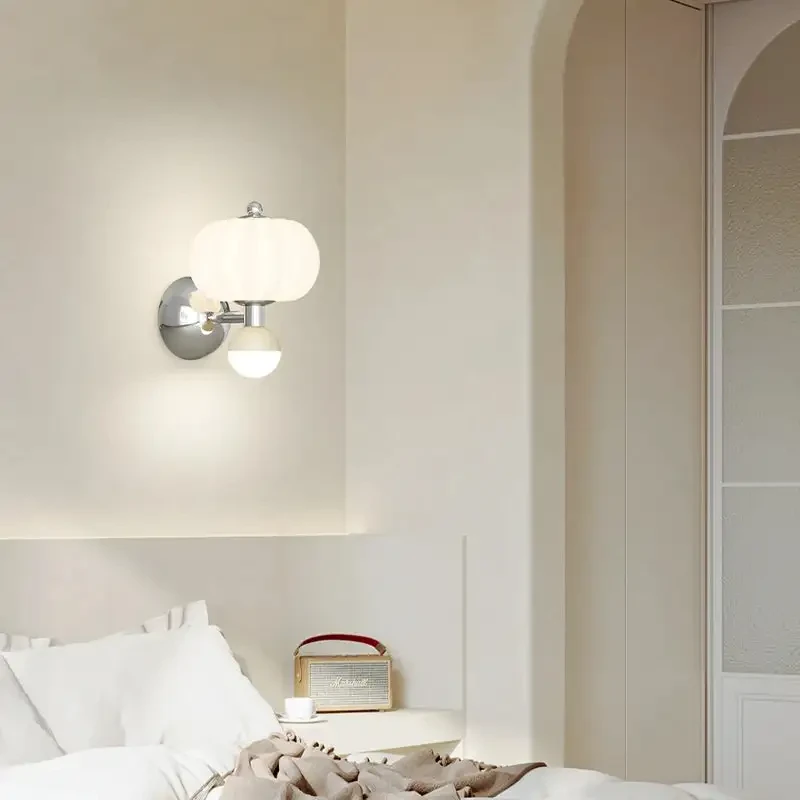 Lámpara de pared de noche retro para dormitorio, lámpara de protección ocular