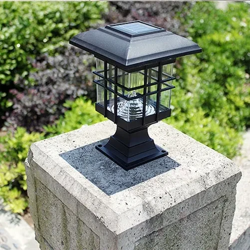 Nueva lámpara solar mejorada, lámpara LED para césped de exterior