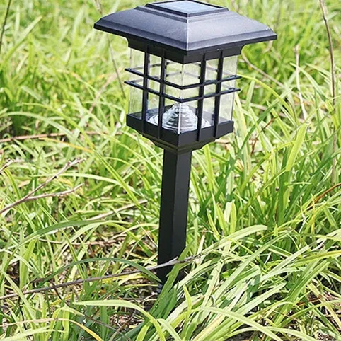 Nueva lámpara solar mejorada, lámpara LED para césped de exterior