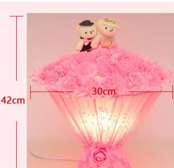 Lámpara de noche para dormitorio con forma de rosa