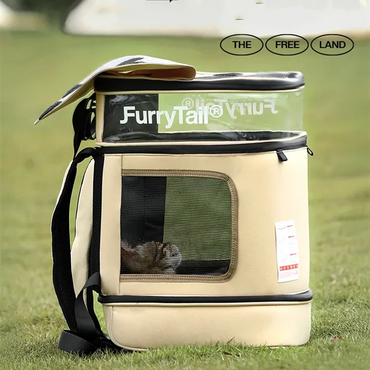 Mochila portátil de gran capacidad y transpirable para gatos