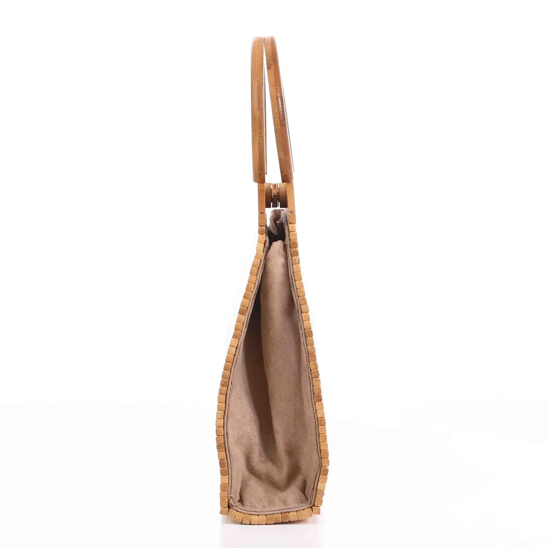 Bolso de mano de bambú tejido a mano Bolso de bambú natural Bolso de mano