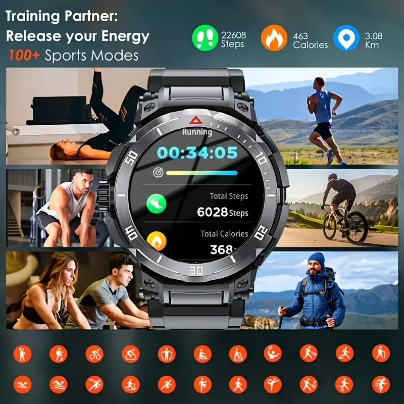 El nuevo reloj inteligente de Daorkow cuenta con llamadas inalámbricas y auriculares integrados, y está diseñado para Android y iPhone. Es un dispositivo dos en uno ideal para regalar, tanto para hombres como para mujeres, perfecto para actividades al air