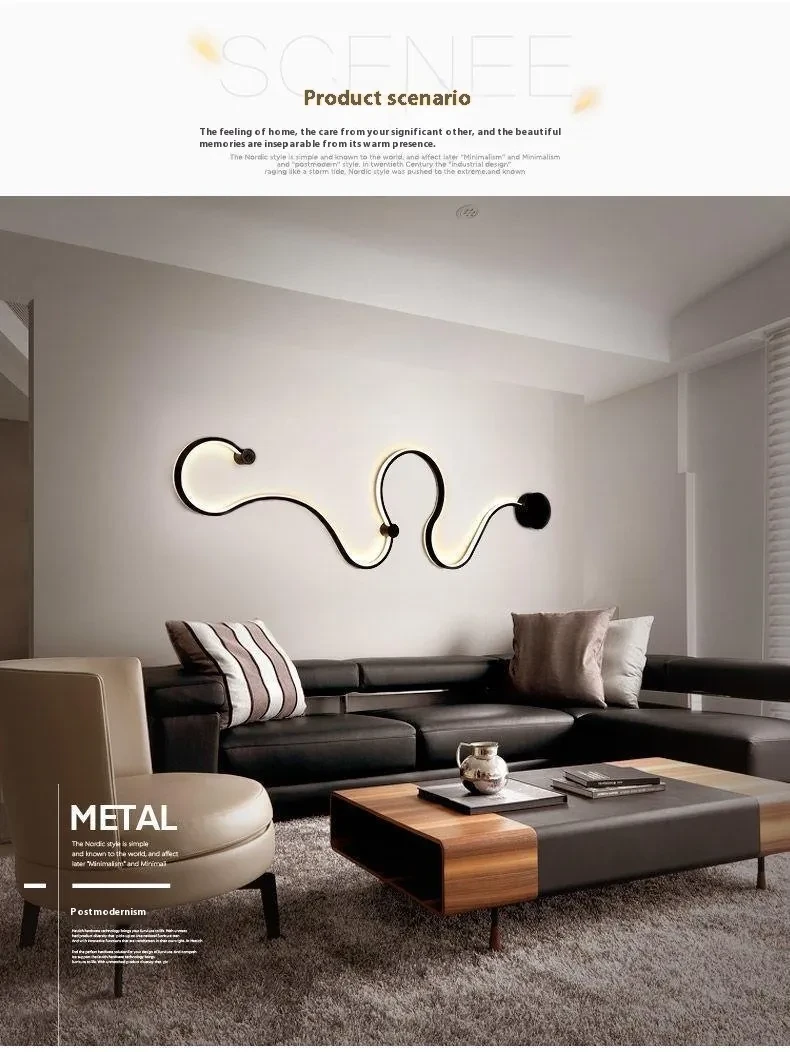 Lámpara de pared LED para mesita de noche de dormitorio, luz de pasillo