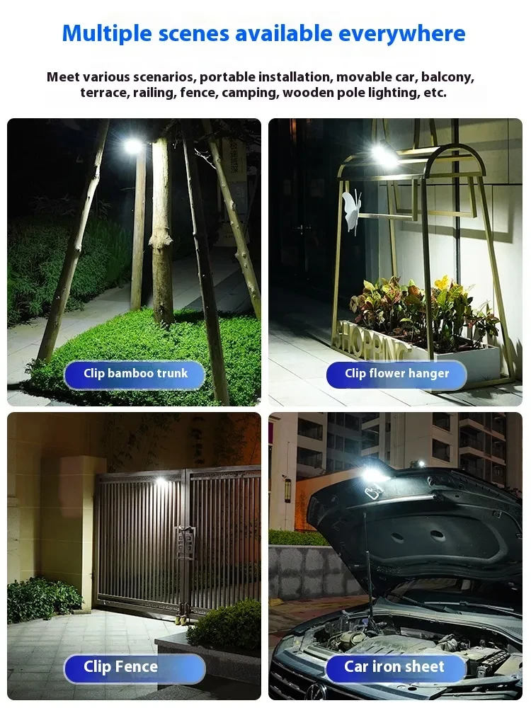 Lámpara de clip de iluminación impermeable con inducción del cuerpo humano solar