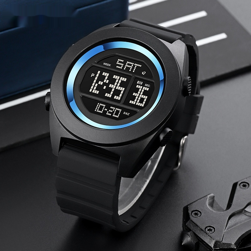 Reloj electrónico deportivo multifuncional para estudiantes, resistente al agua y a la moda para exteriores.