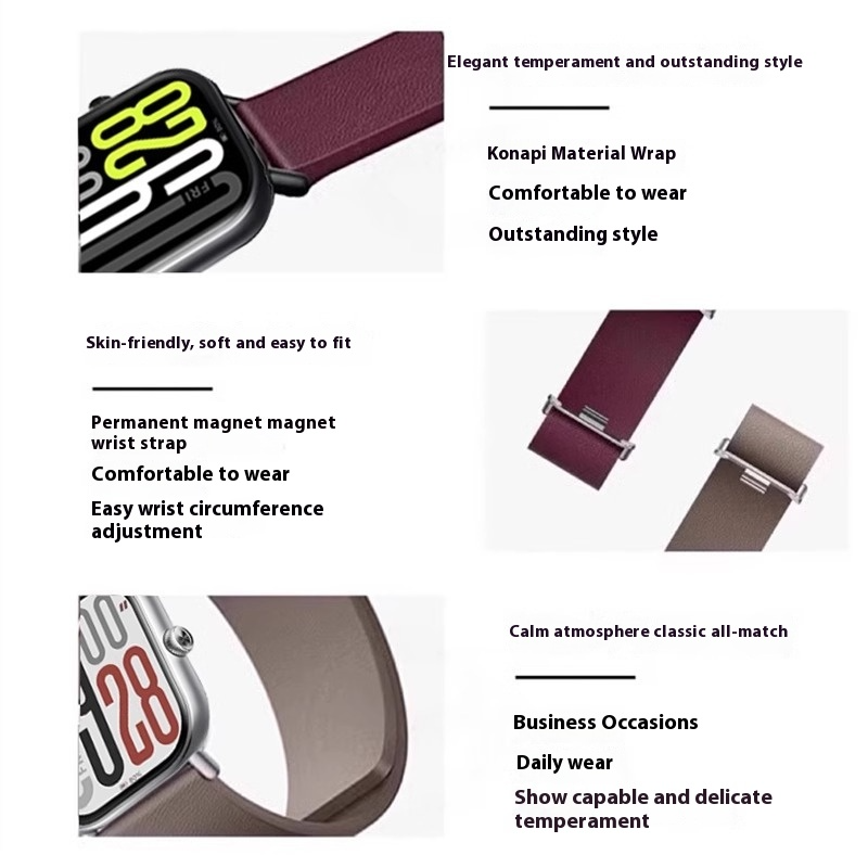 Correa deportiva inteligente magnética de cuero Kona