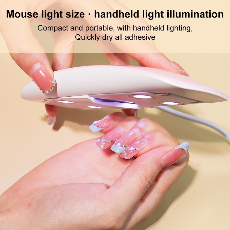 Mini secador de uñas portátil de 6 W con lámpara UV para manicura con 6 LED