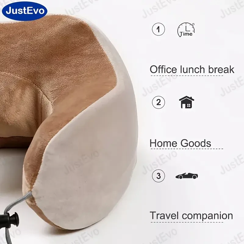 Almohada de masaje eléctrica en forma de U, masajeador portátil para cuello y columna cervical, batería de litio recargable de 800 mAh, funciona con pilas, con batería de litio recargable de 800 mAh para terapia y relajación cervical, para uso familiar.