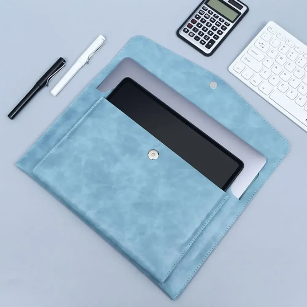 Bolsa de archivo A4 con funda protectora de cuero de doble capa y gran capacidad