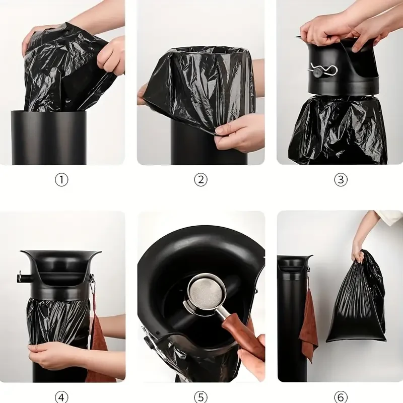 50 bolsas gruesas para desechar posos de café: bolsas de plástico resistentes para máquinas de café expreso y artículos esenciales de cocina y comedor.