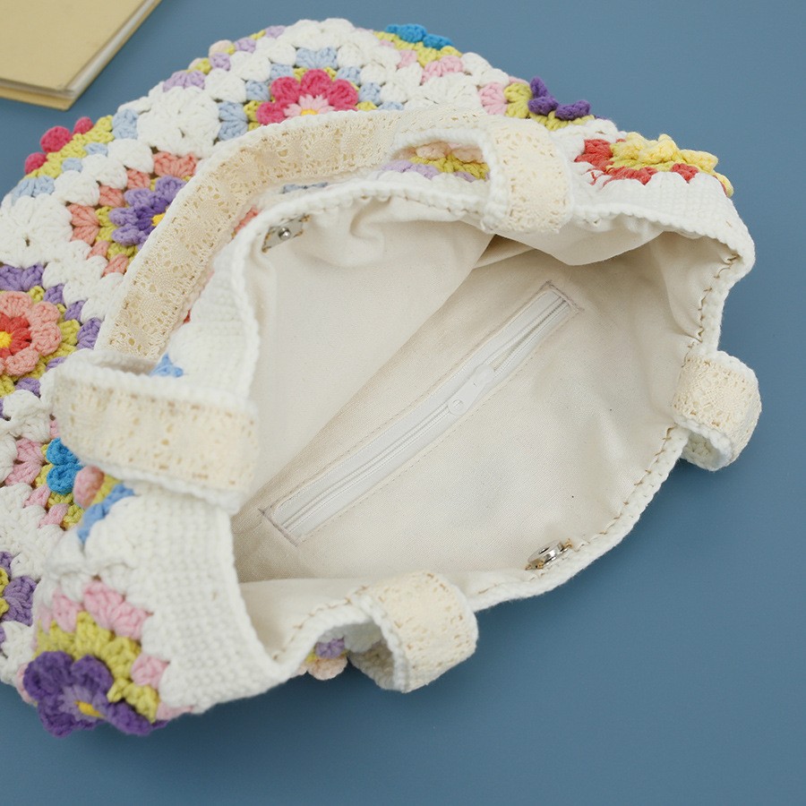 Bolso de hombro para mujer tejido a mano