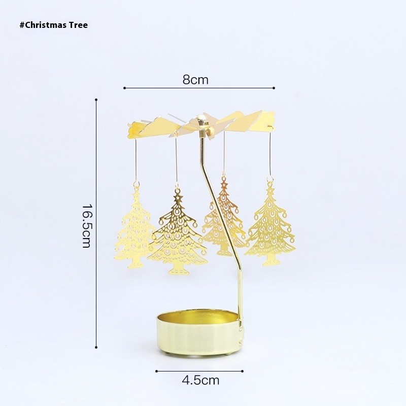 Candelabro de aromaterapia con forma de corazón dorado y rotación de ambiente.