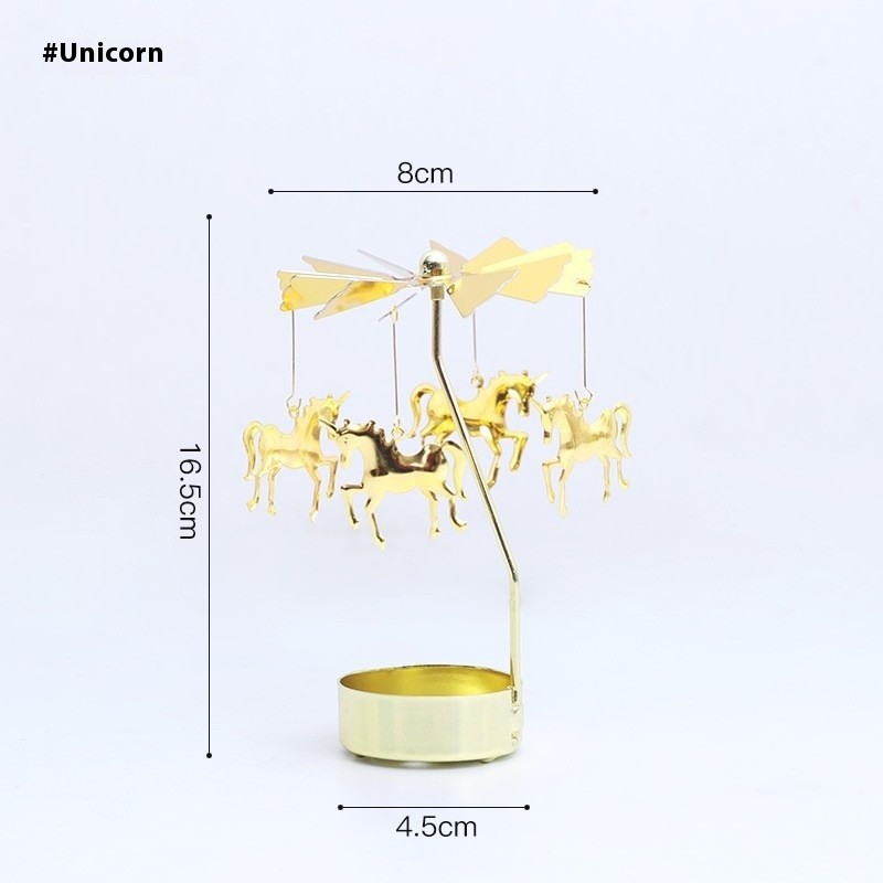 Candelabro de aromaterapia con forma de corazón dorado y rotación de ambiente.