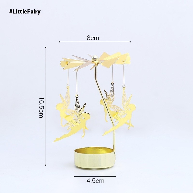 Candelabro de aromaterapia con forma de corazón dorado y rotación de ambiente.