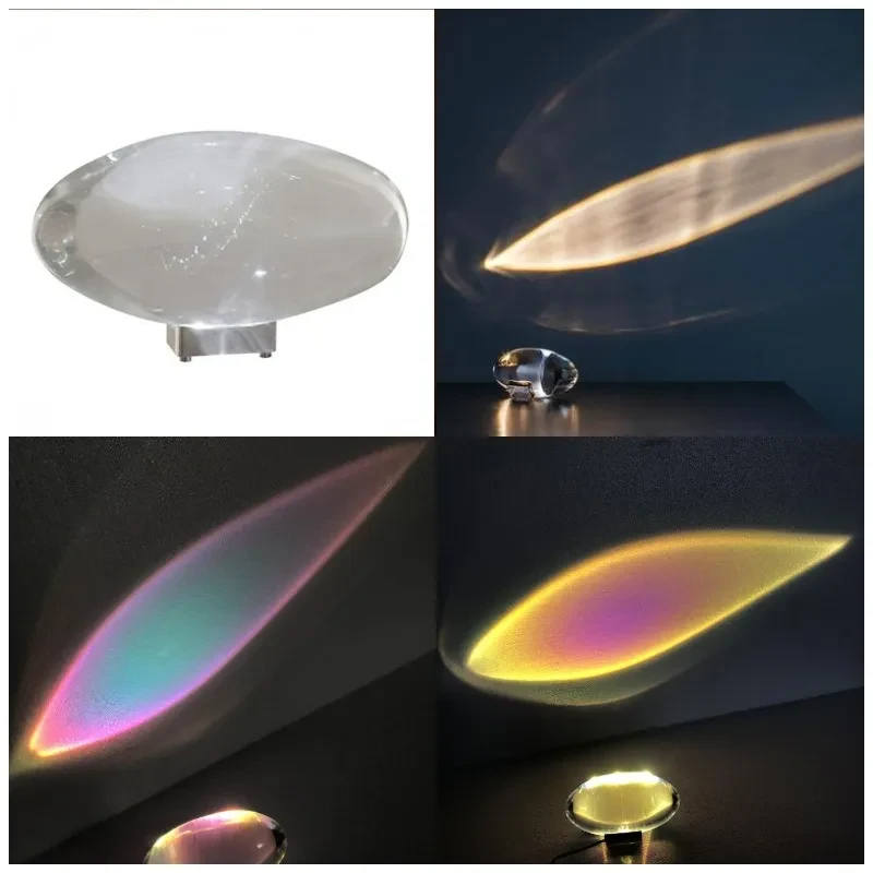 Lámpara de mesa con proyección de atmósfera de noche, cristal de ojo de ángel del cielo