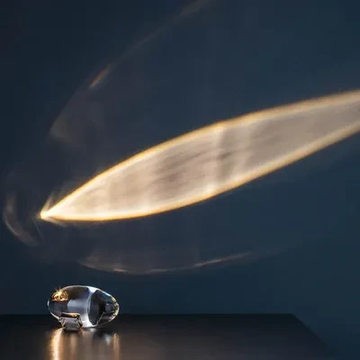 Lámpara de mesa con proyección de atmósfera de noche, cristal de ojo de ángel del cielo