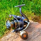 Carrete de pesca giratorio de metal DR7000 con recuperación izquierda/derecha, 5.2:1, 12 rodamientos