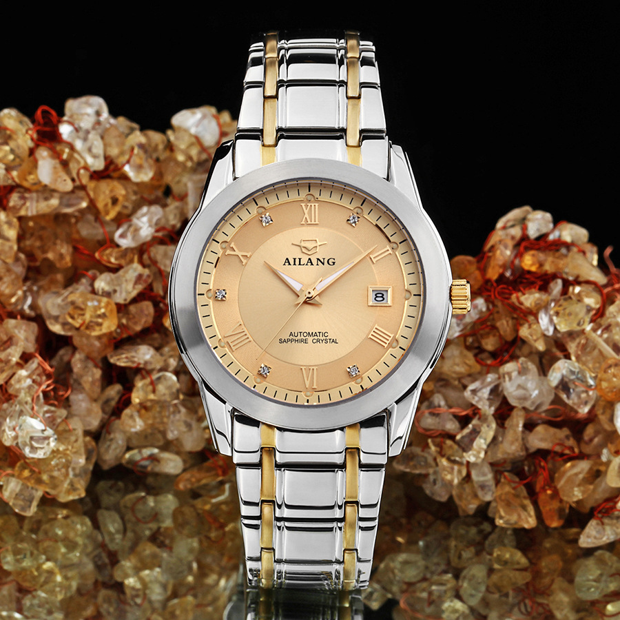 Reloj mecánico de acero inoxidable para hombre de Ailang, estilo informal de negocios