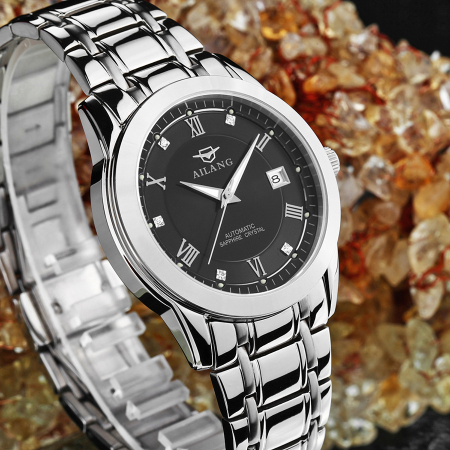 Reloj mecánico de acero inoxidable para hombre de Ailang, estilo informal de negocios