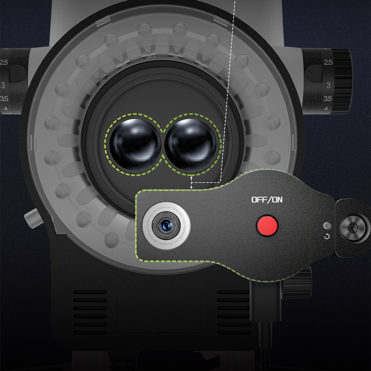 Detector de lente sintonizador especial para minimicroscopio de imágenes térmicas