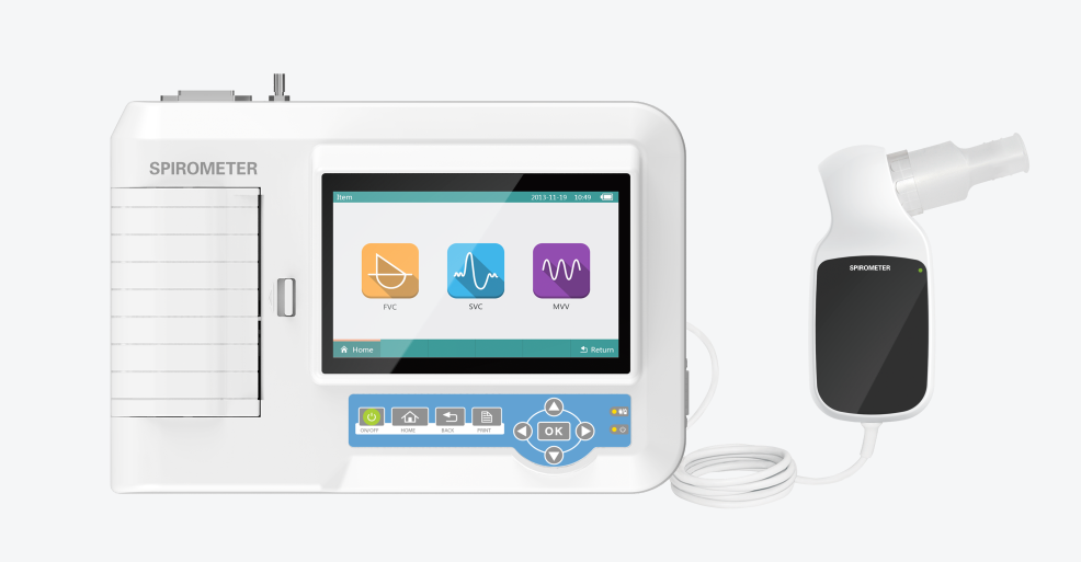 Espirómetro SP100, dispositivo portátil para pruebas de función pulmonar, FVC, SVC y MVV, pantalla táctil