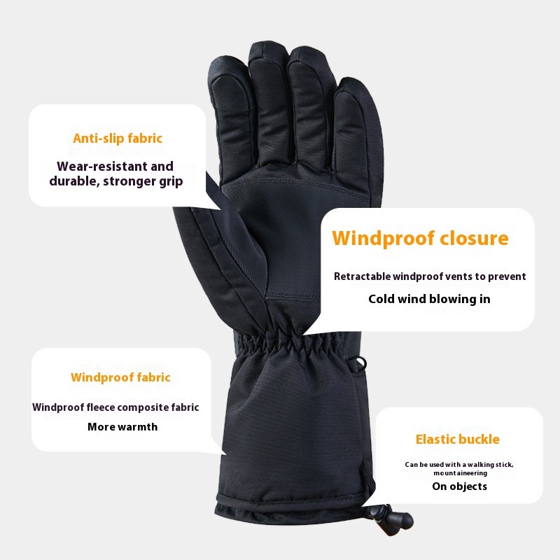 Guantes gruesos de esquí y ciclismo para exteriores, para hombres y mujeres.