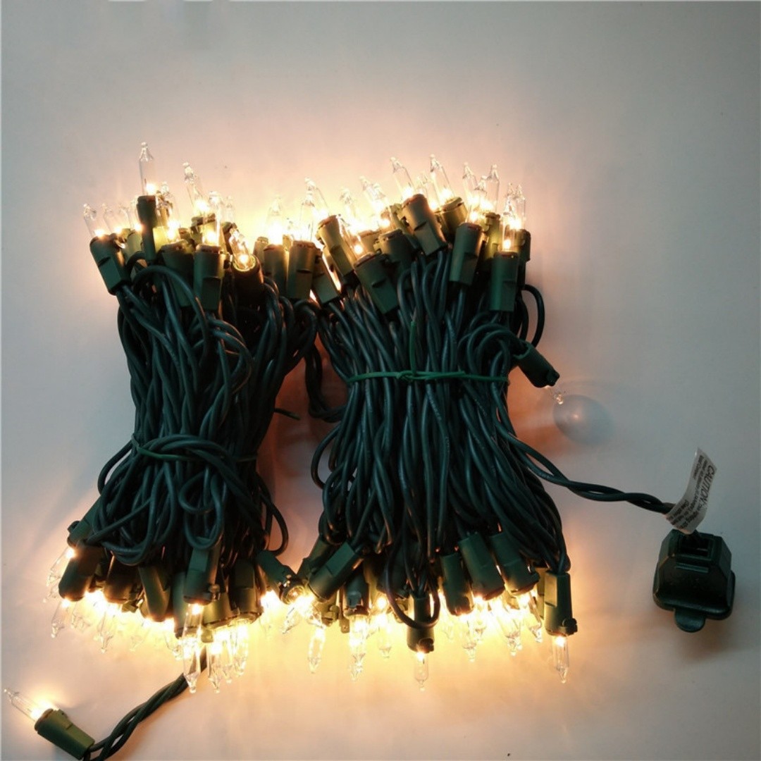 Cadena de luces navideñas tradicionales de 110 V con filamento de tungsteno y burbujas