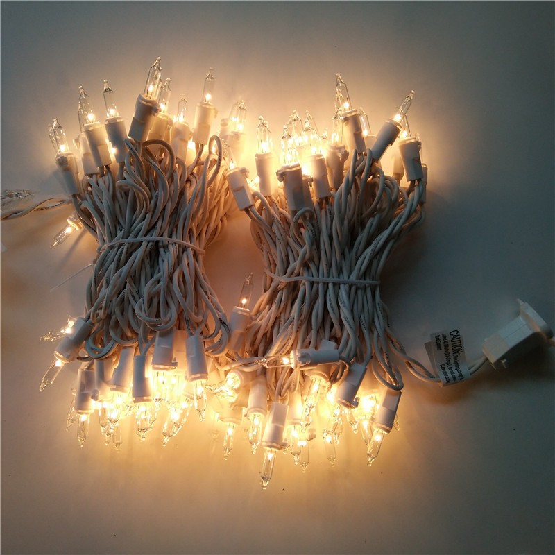 Cadena de luces navideñas tradicionales de 110 V con filamento de tungsteno y burbujas