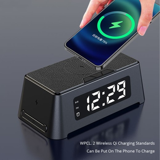 Reloj despertador inteligente con modo privado y cargador inalámbrico todo en uno