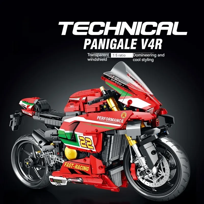 Bloques de construcción, adornos de motocicleta, modelo de motocicleta ensamblado, juguetes educativos