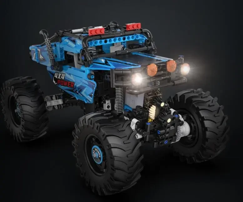 Monster Rock Crawler de control remoto para niños, bloques ensamblados sobre ruedas, juguete
